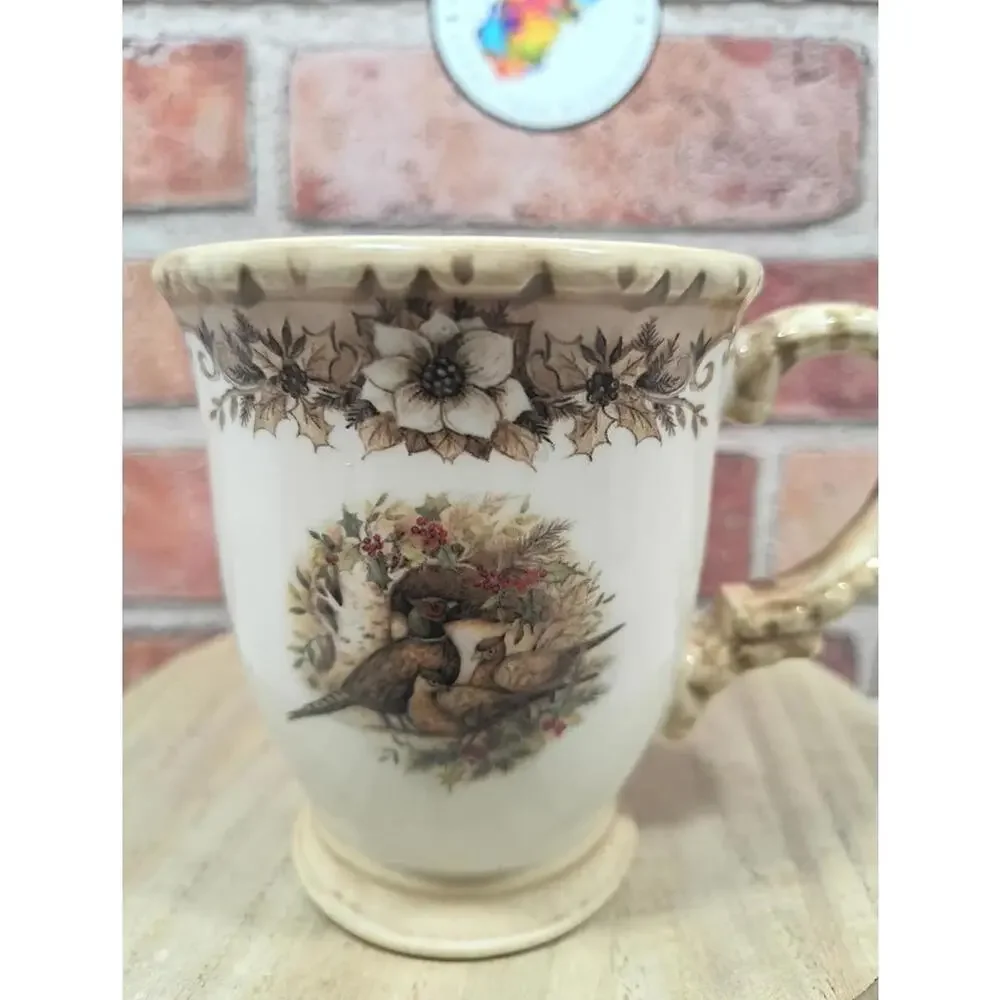 Cracker Barrel Susan Winget Coffee Mug Tea Cup Stoneware Pheasants Replacement